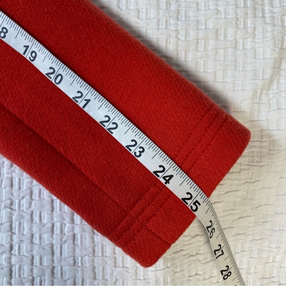 J Crew Stadium Cloth Nello Gori Coat 12 Orange Wool Double Breasted Gold Buttons - Picture 10 of 12